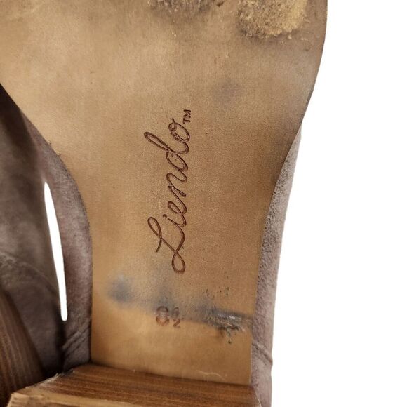 LIENDO Seychelles Boots Womens 8.5 Taupe Suede Ankle Bootie Shearling Shoe Cabin - Picture 8 of 12
